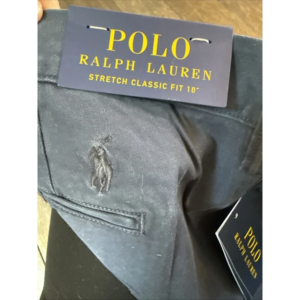 Polo Ralph Lauren Chino Shorts Mens 42T Navy Blue Stretch Classic Fit 10 Inch